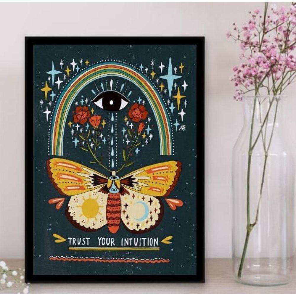 Quadro Trust Your Intuition 33X24Cm Branca