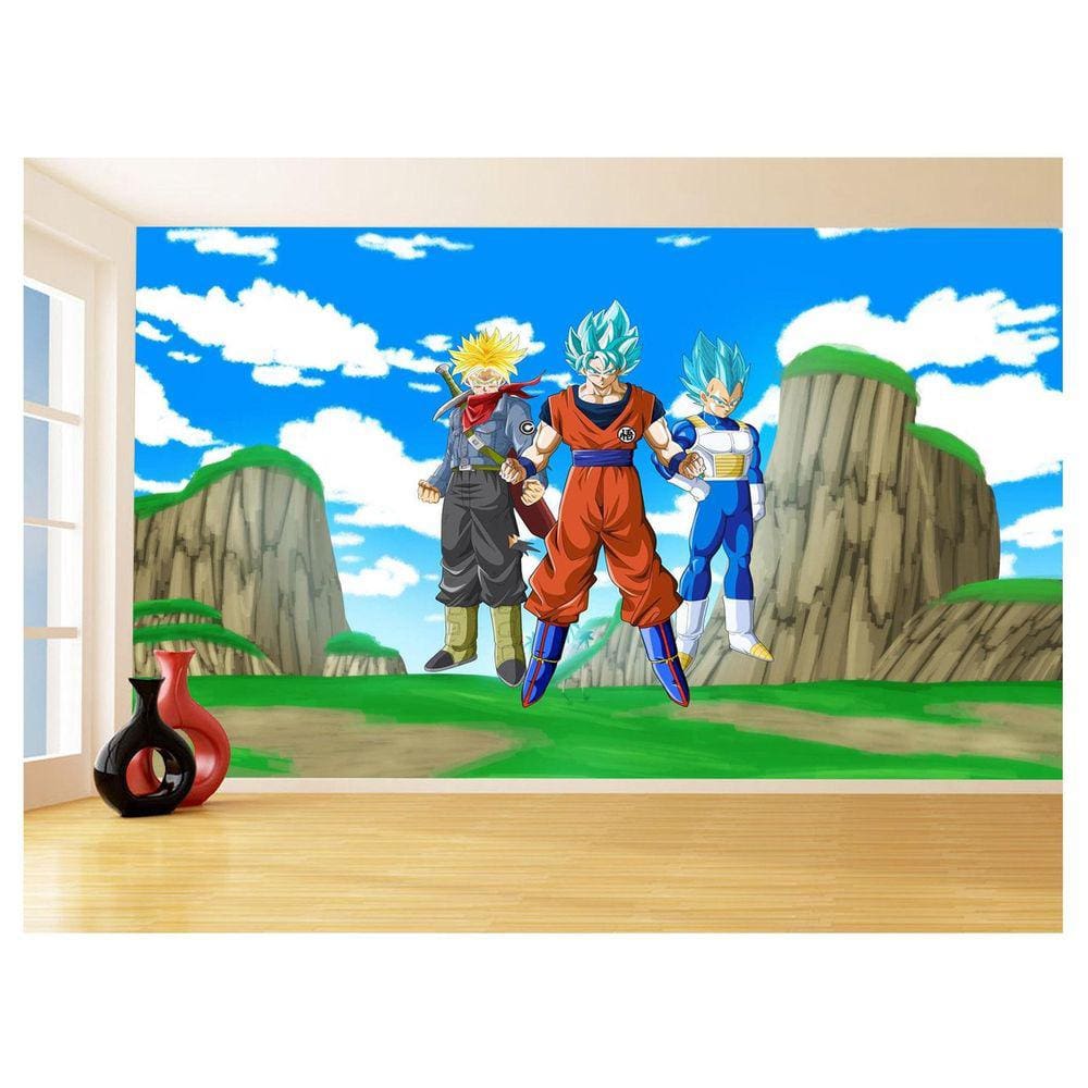 Papel De Parede Dragon Ball Goku Vegeta Anime 3,5M Dbz507