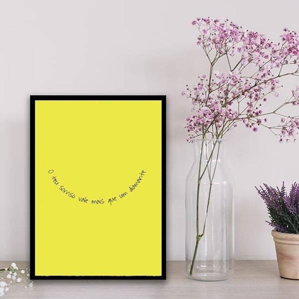 Quadro O Teu Sorriso Vale Mais Que Diamante 33X24Cm Branca