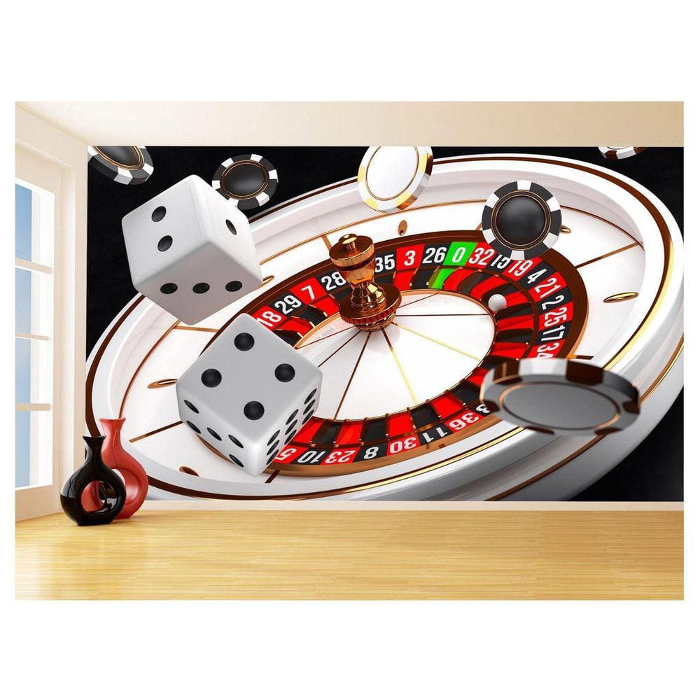 Papel De Parede Salão De Jogos Cassino Fichas 3,5M Jcs139