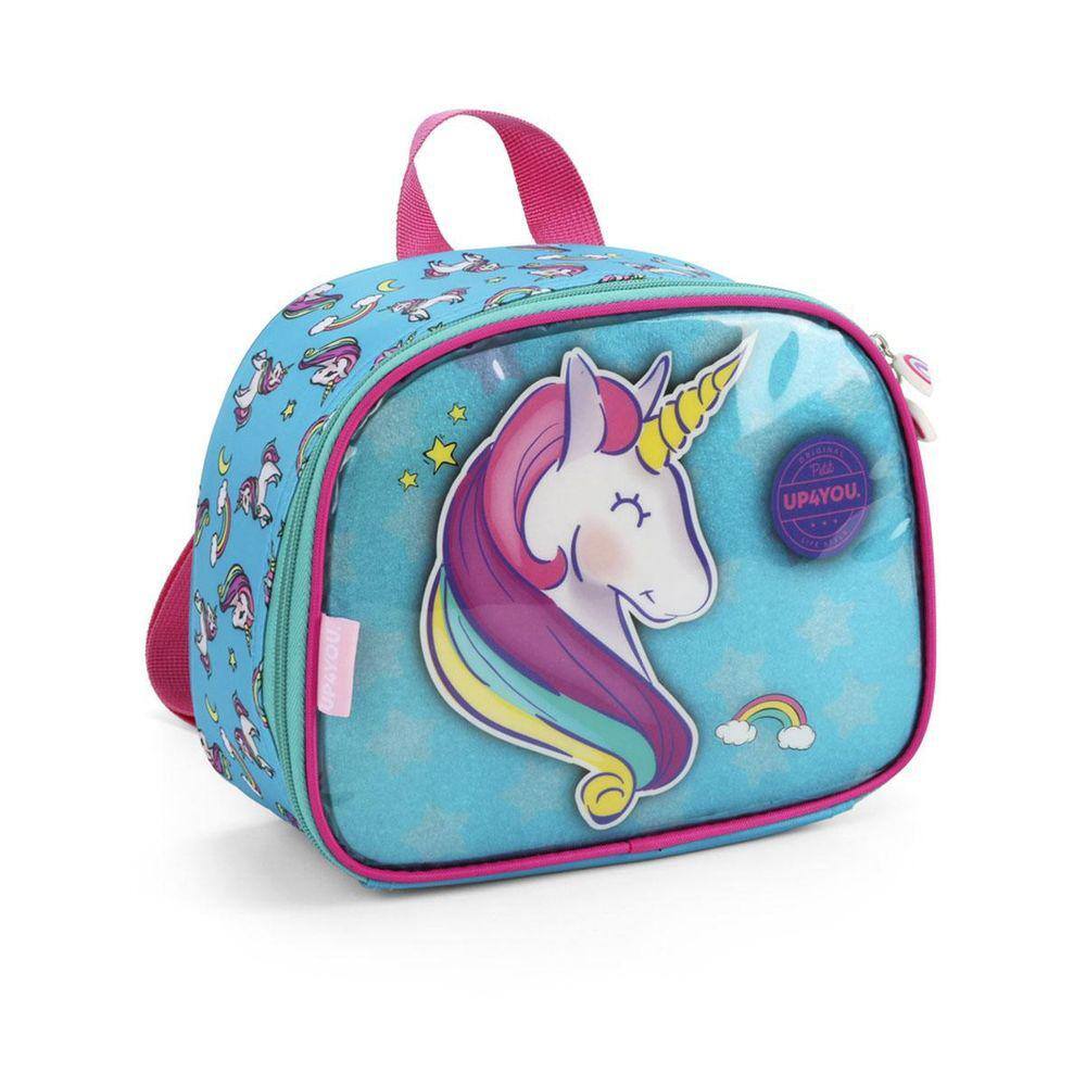 Lancheira Térmica Unicórnio Luxo - Azul