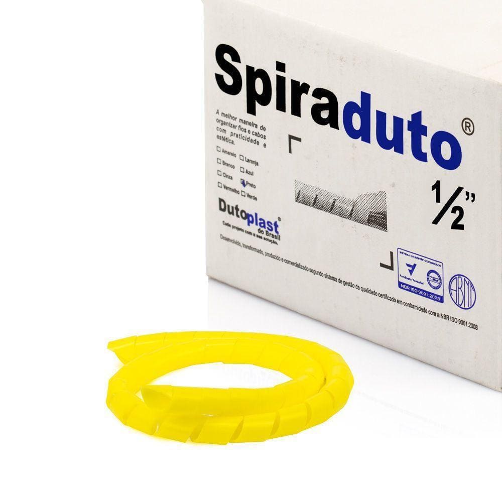 Organizador Fios E Cabos Spiraduto 1/2 Amarelo - 3 Mt