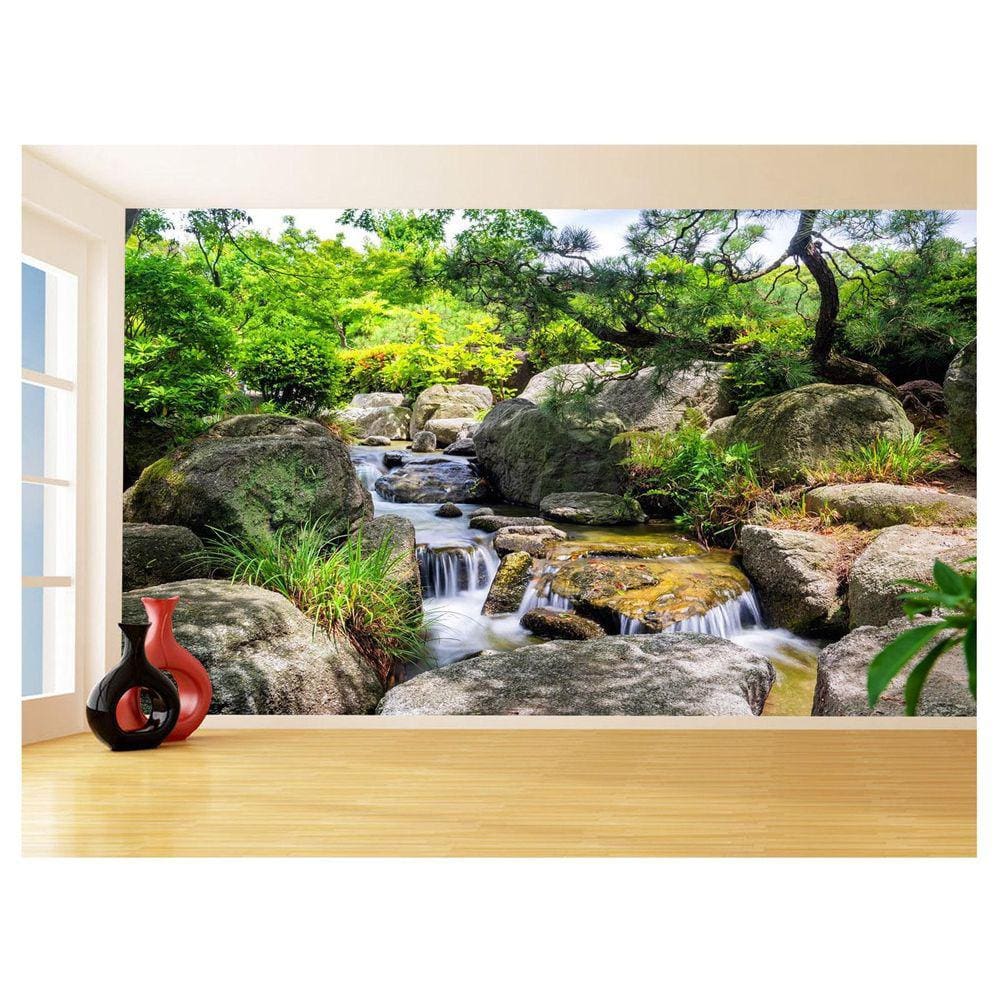 Papel De Parede 3D Paisagem Cachoeira Florestas 3,5M Nch238