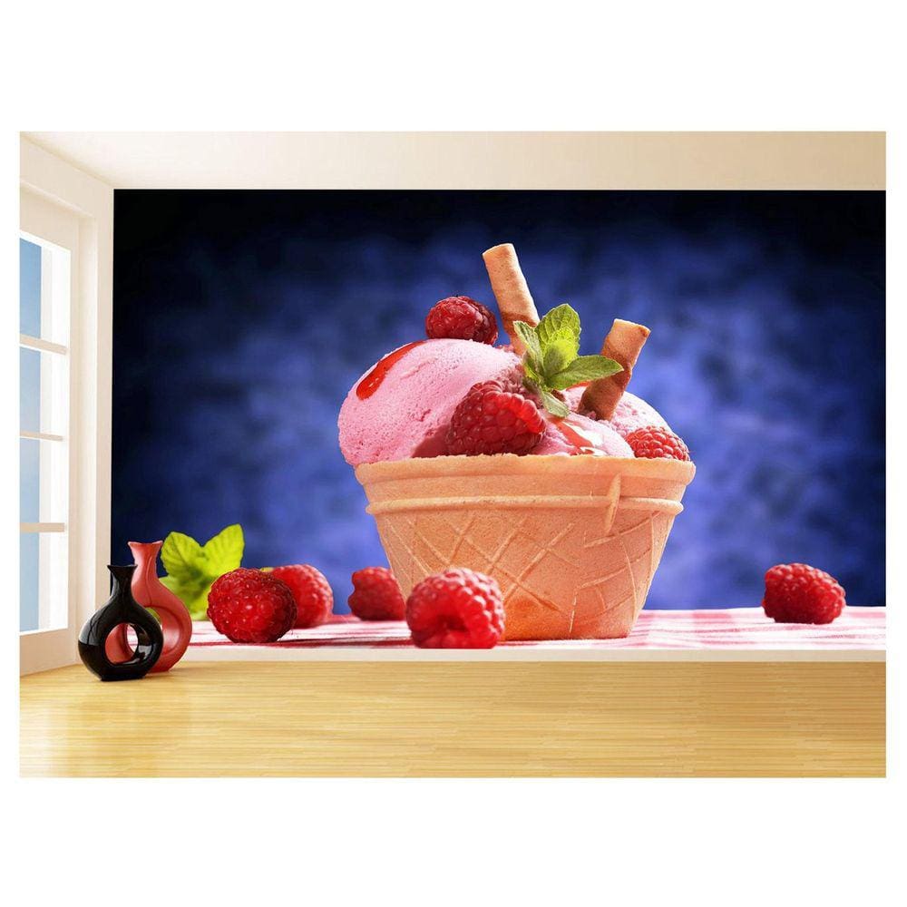 Papel De Parede Alimentos Sorvetes Massa Cores 3,5M Al406