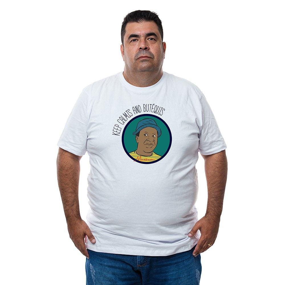 Camiseta Masculina Plus Size Algodao Estampa Mussum Manga Curta Com Abridor De Garrafa