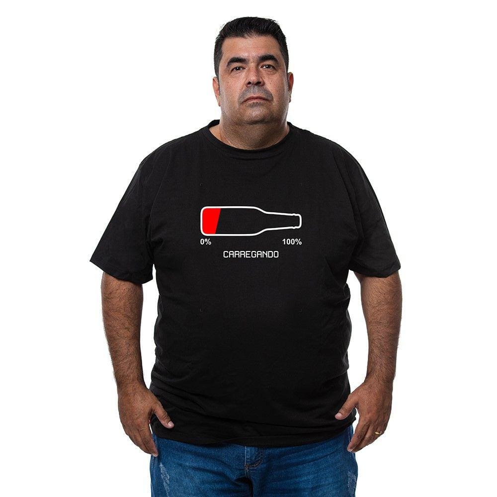 Camiseta Masculina Algodao Plus Size Estampa Cerveja Carregando Com Abridor De Garrafa