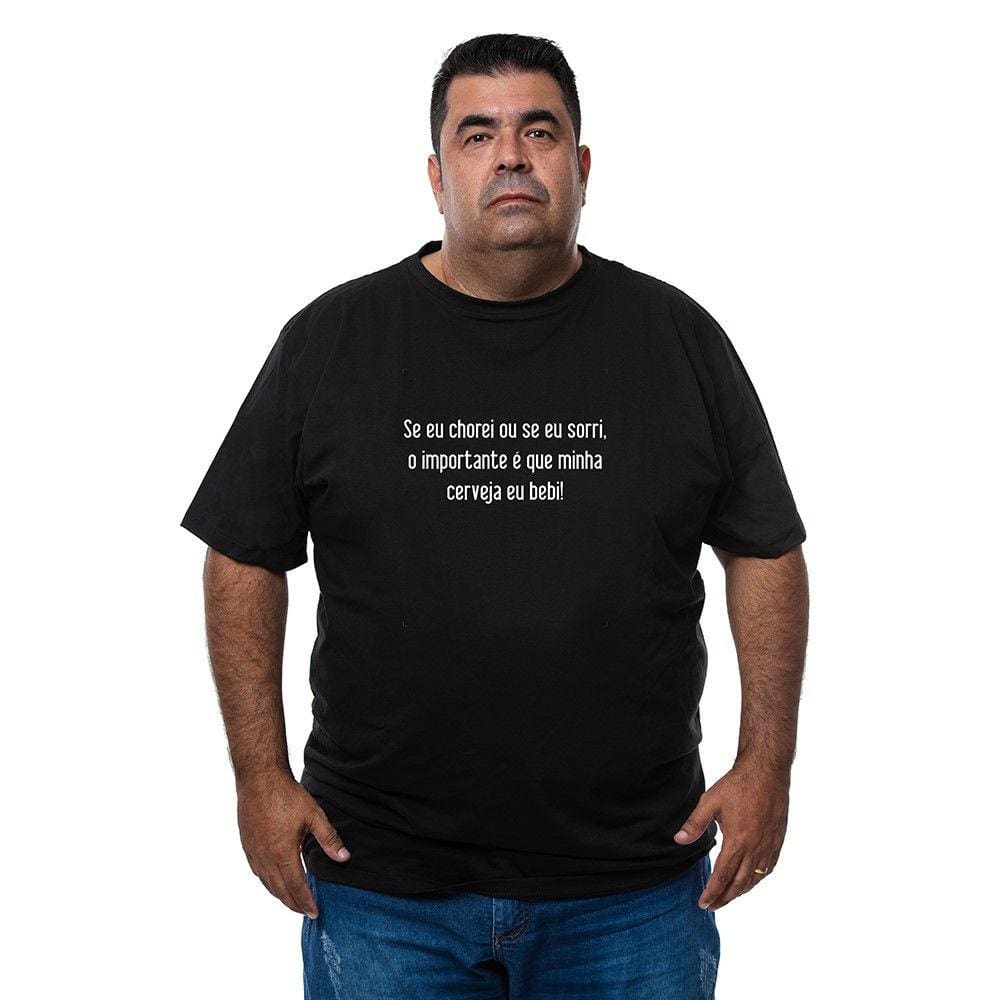 Camiseta Masculina Plus Size Algodao O Importante É A Cerveja Com Abridor De Garrafas Integrado