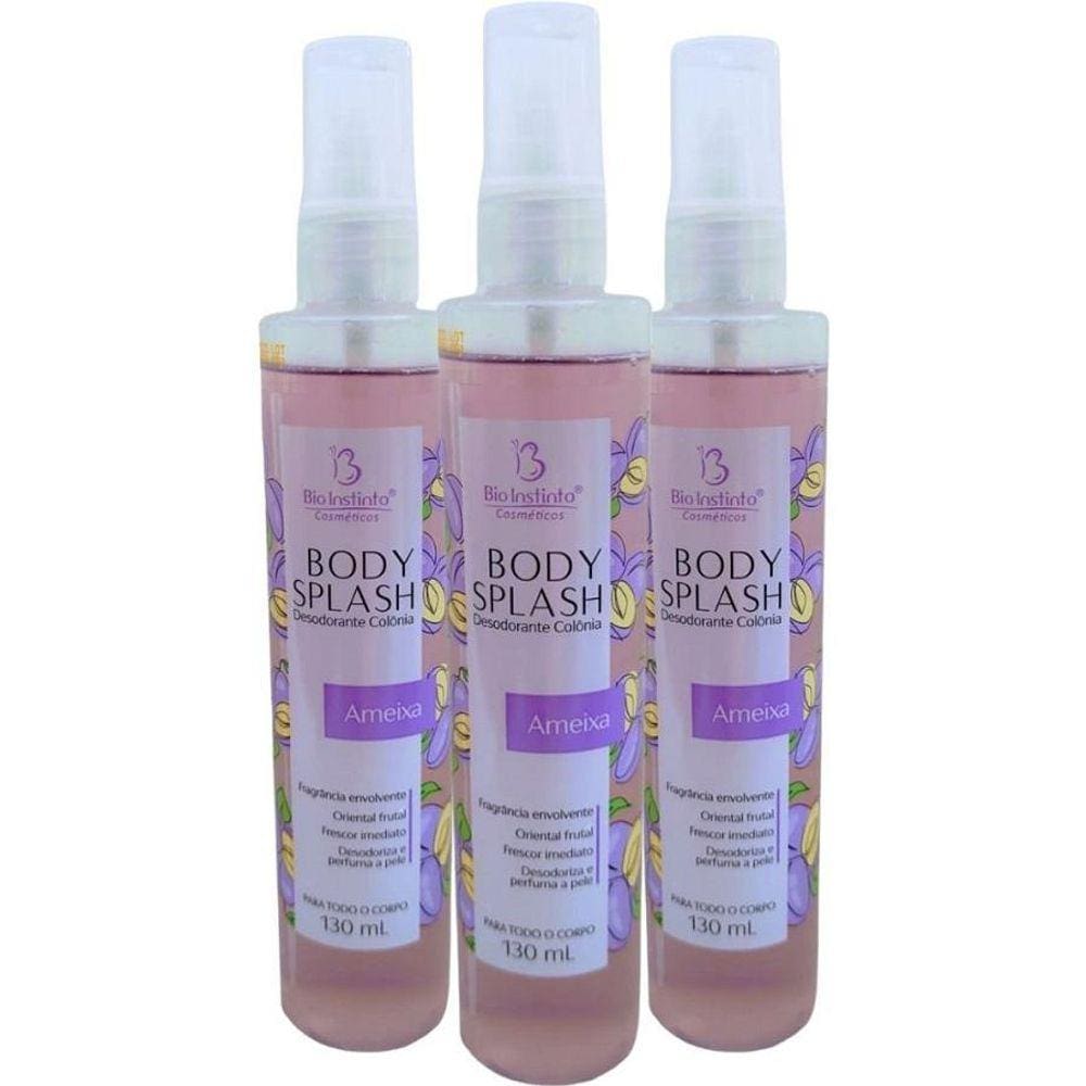 Kit 3 Body Splash Desodorante Colônia Ameixa 130Ml