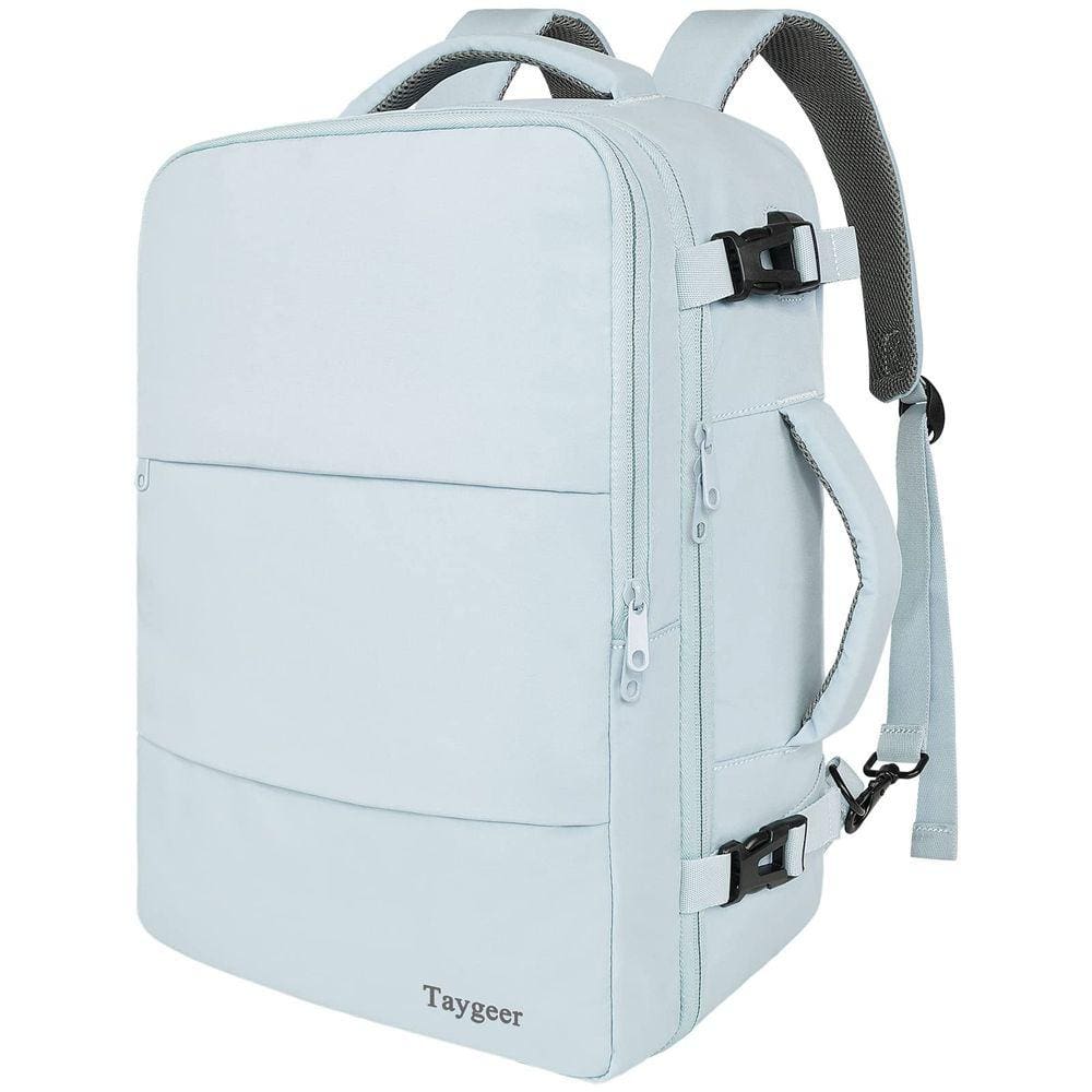Mochila de viagem Taygeer 35L para mulheres, aprovada pela companhia aérea, azul