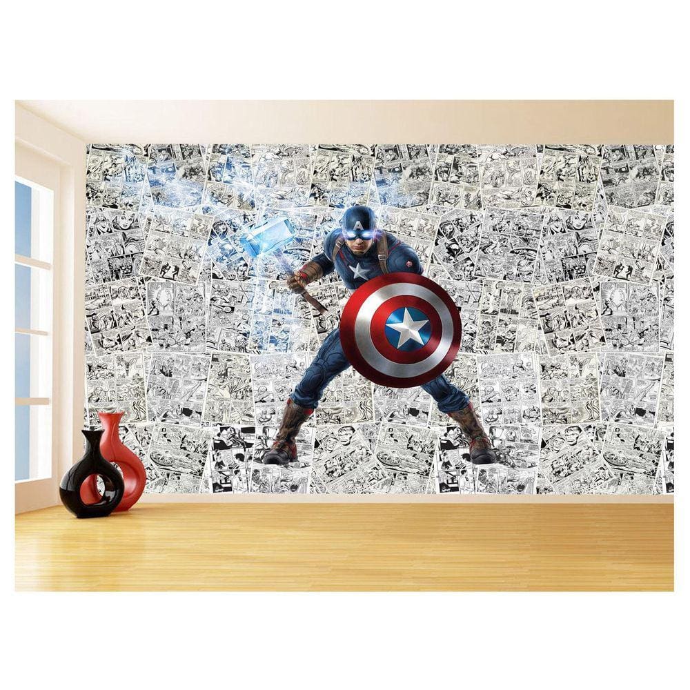 Papel De Parede 3D Heróis Página Quadrinhos Hq 3,5M Nhma139