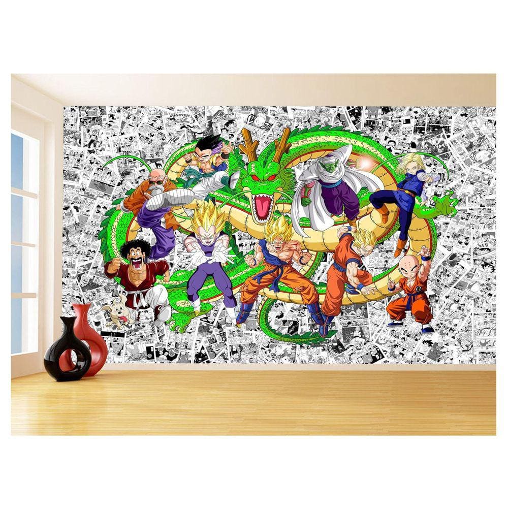 Papel De Parede Dragon Ball Goku Vegeta Anime 3,5M Dbz130