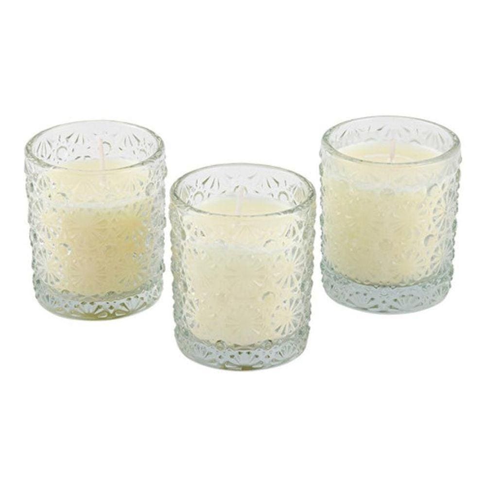 Trio Velas Aromatizada Decorativa Copo Vidro Perfumadas Vela