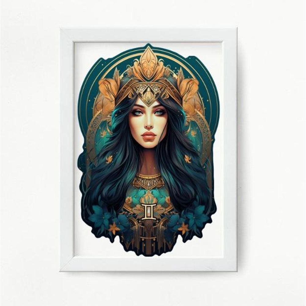 Quadro decorativo gêmeos 24x18cm - moldura preta
