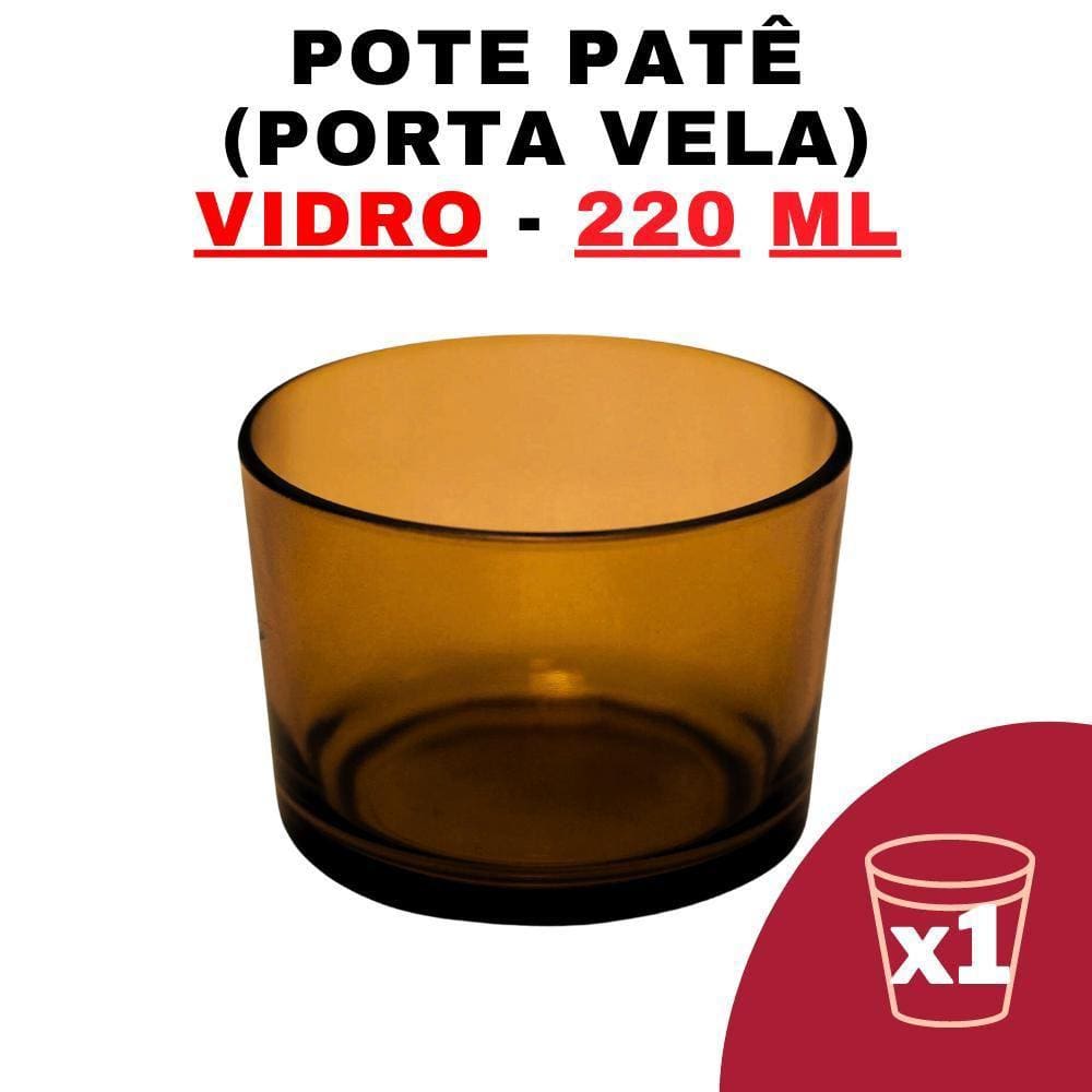 Kit Potes De Vidro Translúcido Patê Ambar S/ Tampa 220Ml