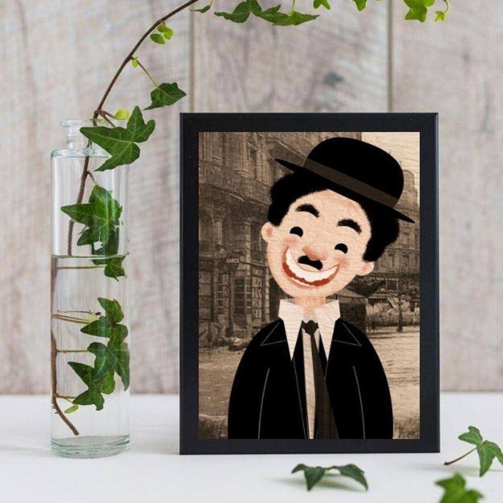 Quadro Decorativo Charlie Chaplin 45x34cm - Vidro