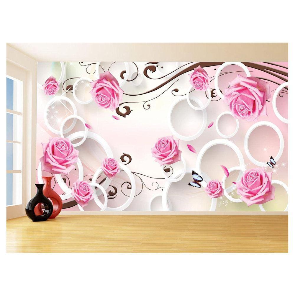 Papel De Parede 3D Floral Textura Sala Flores 3,5M Xfl330