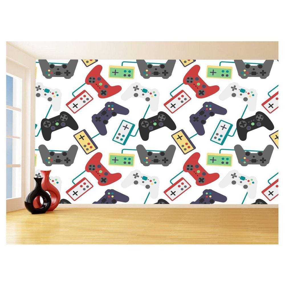 Papel De Parede 3D Infantil Controle Game Jogo 3,5M Azs256