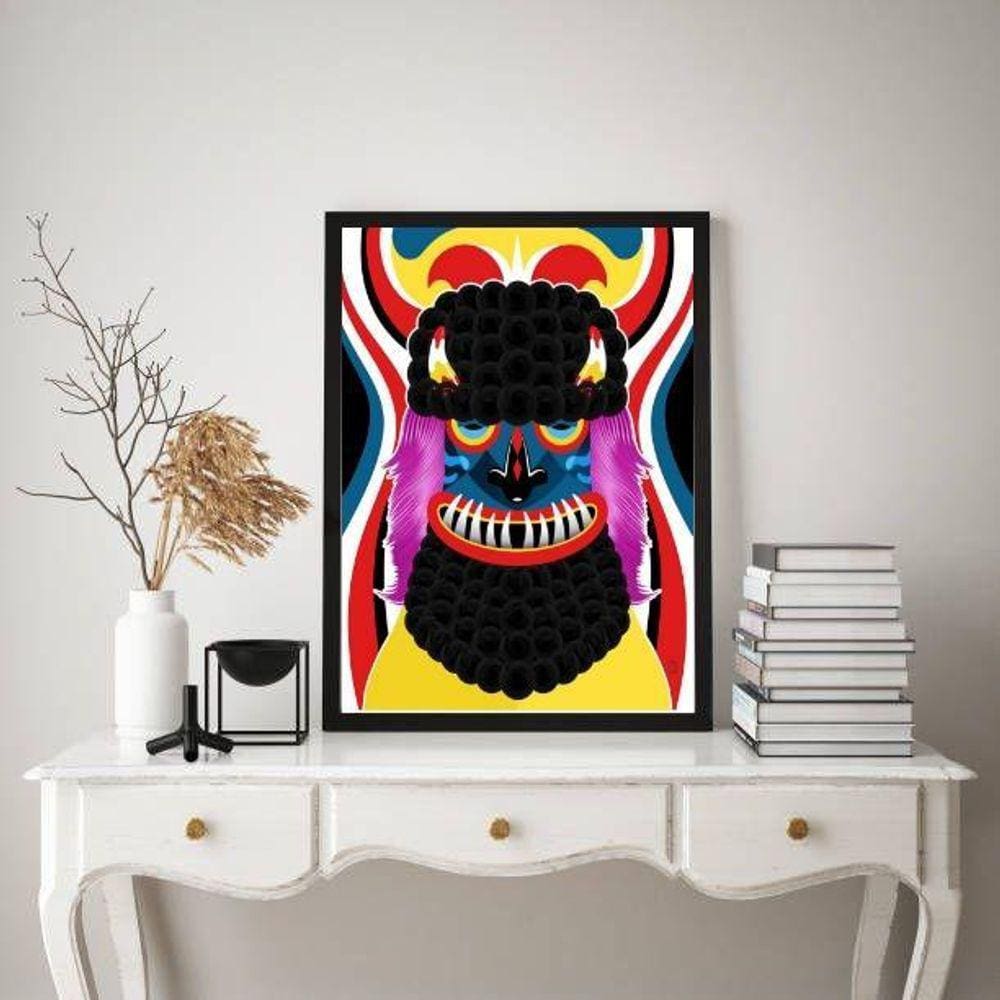 Quadro Marungo Folia de Reis 45x34cm Moldura Preta