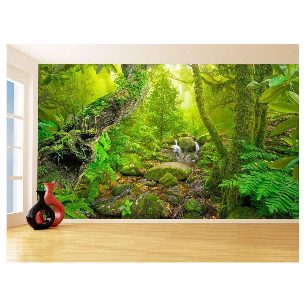 Papel De Parede Floresta Tropical Caminho Luz 3,5M Xna238