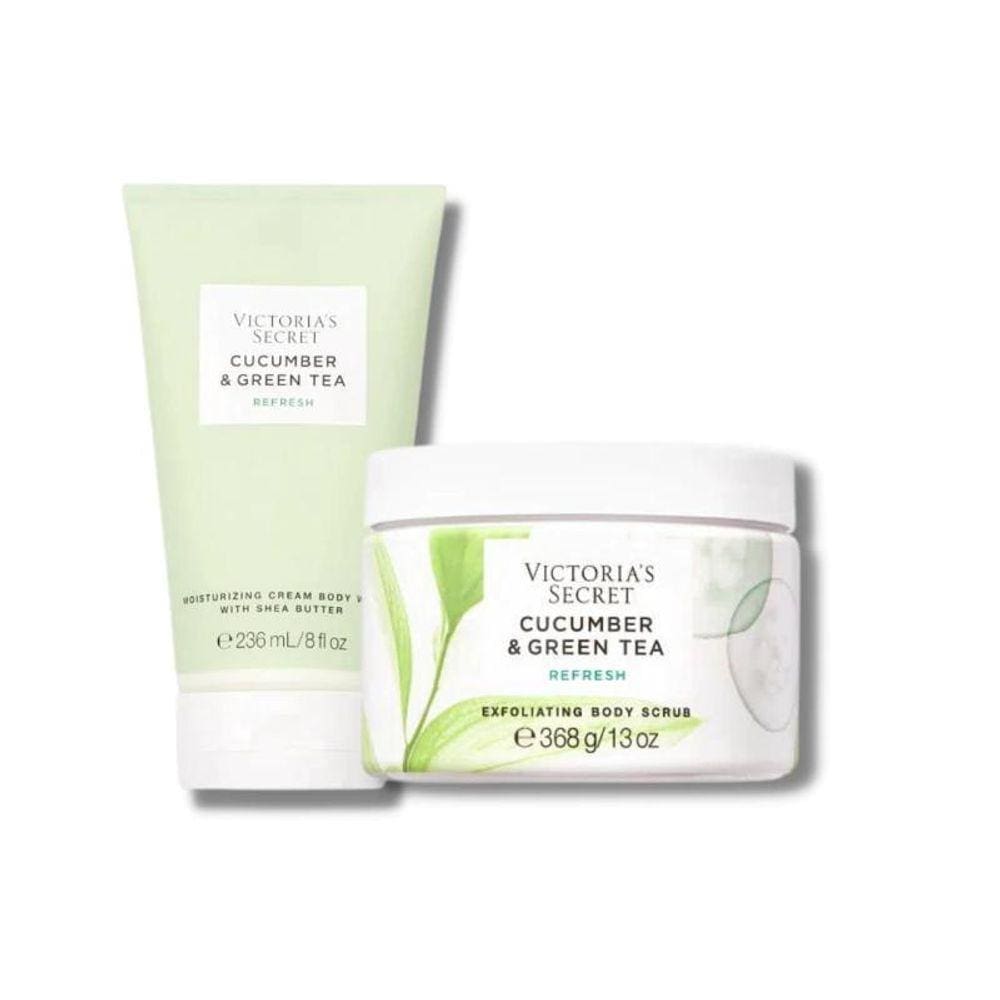 Conjunto Victoria`S Secret Chá Verde E Pepino Esfoliante