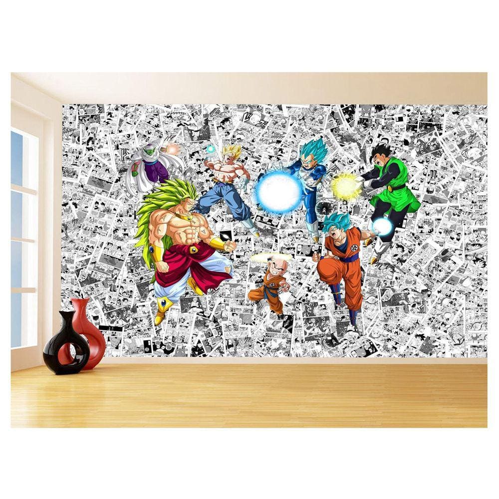 Papel De Parede Dragon Ball Goku Vegeta Anime 3,5M Dbz141