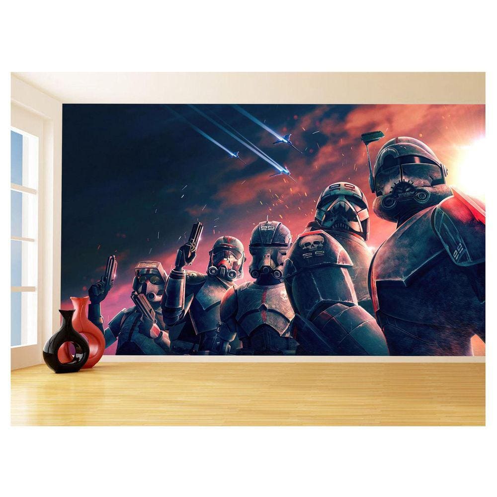 Papel De Parede 3D Star Wars Guerra Nas Estrelas 3,5M Stw21