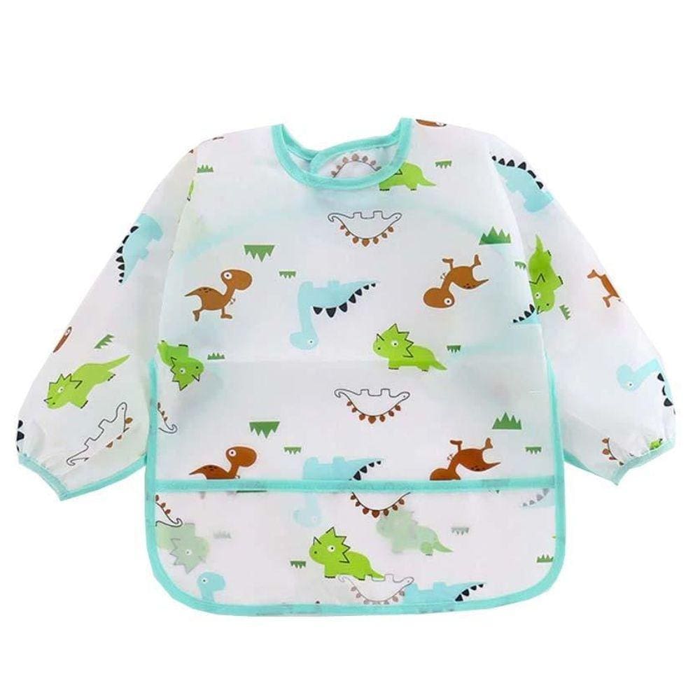 Babador Avental Impermeável Manga Longa - Verde 18-24M