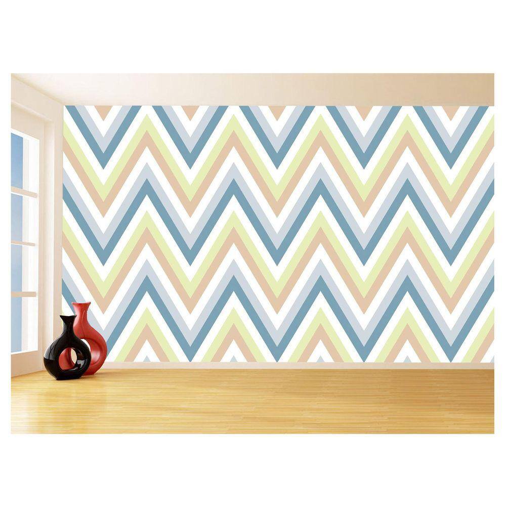 Papel De Parede 3D Sala Chevron Zig Zag Listras 3,5M Zig66