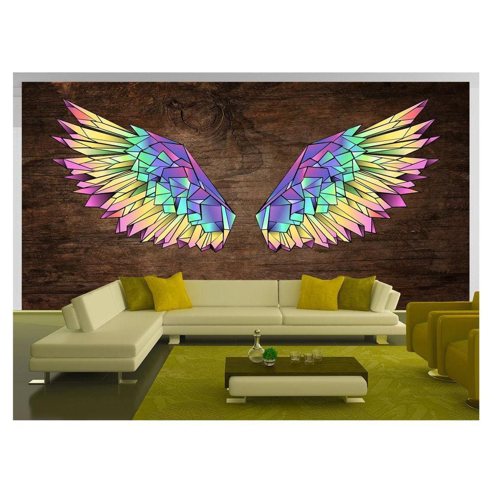 Papel De Parede 3D Arte Asas Selfie Insta Cores 3,5M Tra235