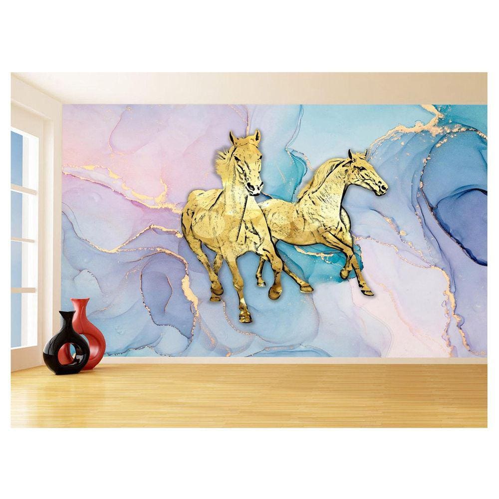 Papel De Parede Animais Pop Art Cavalos Cores 3,5M Pxa345
