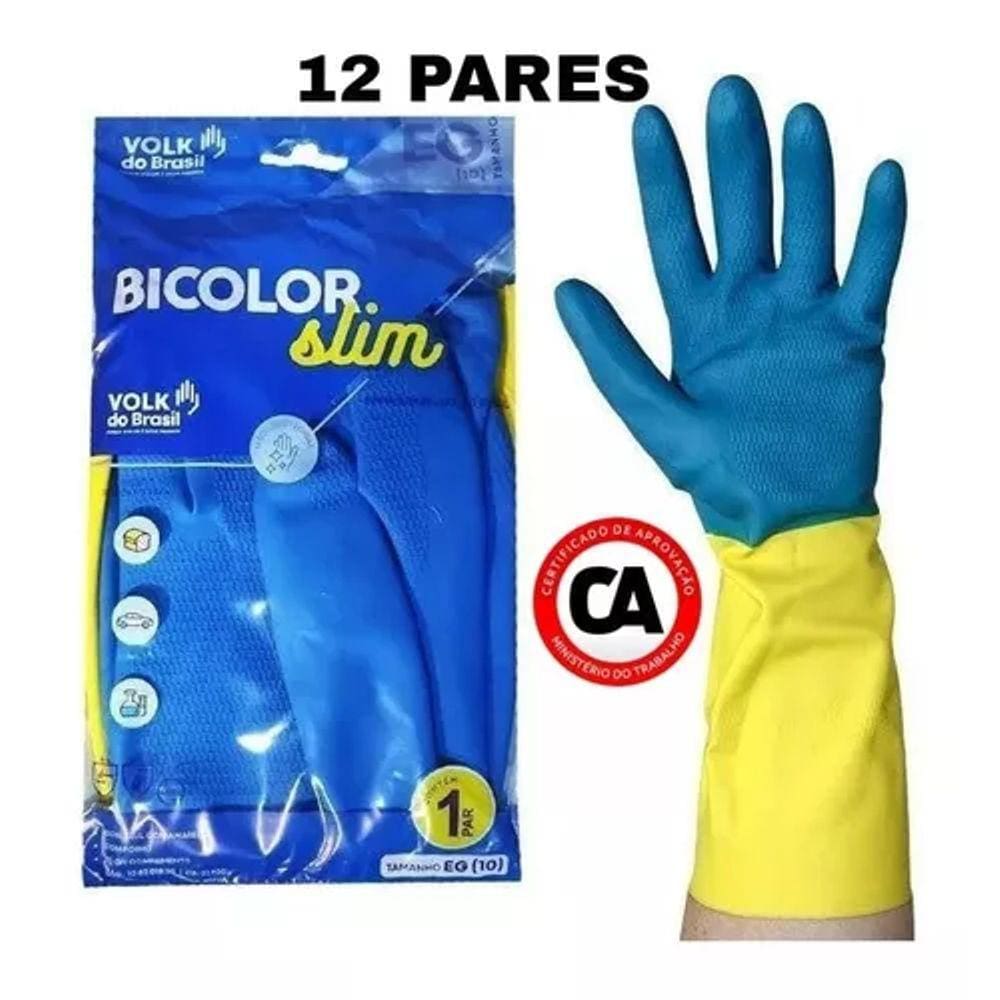 Luva Bicolor Slim Neoprene  Amarela / Azul 37900 Volk