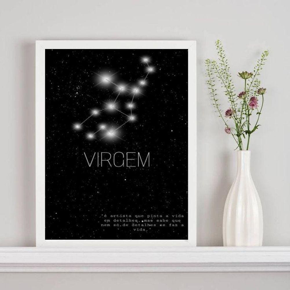 Quadro Virgem 33x24cm Moldura Preta
