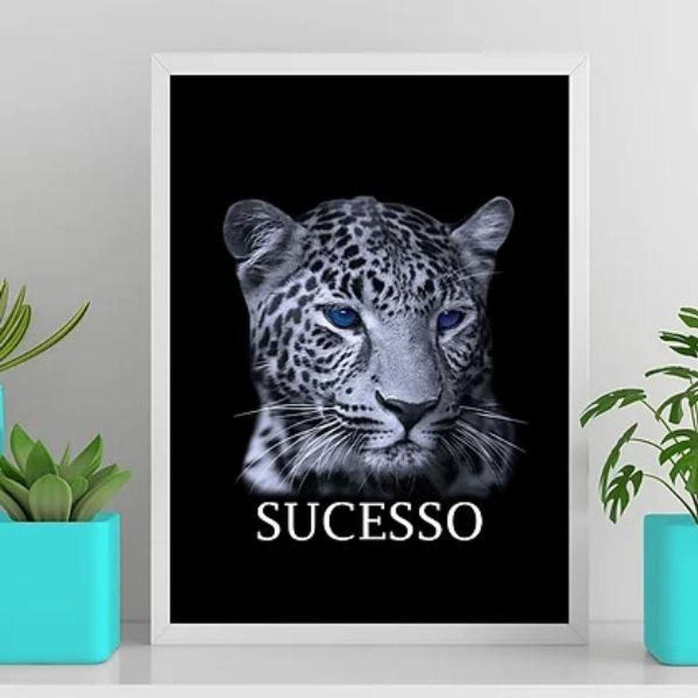 Quadro Motivacional Sucesso 24X18Cm Preta