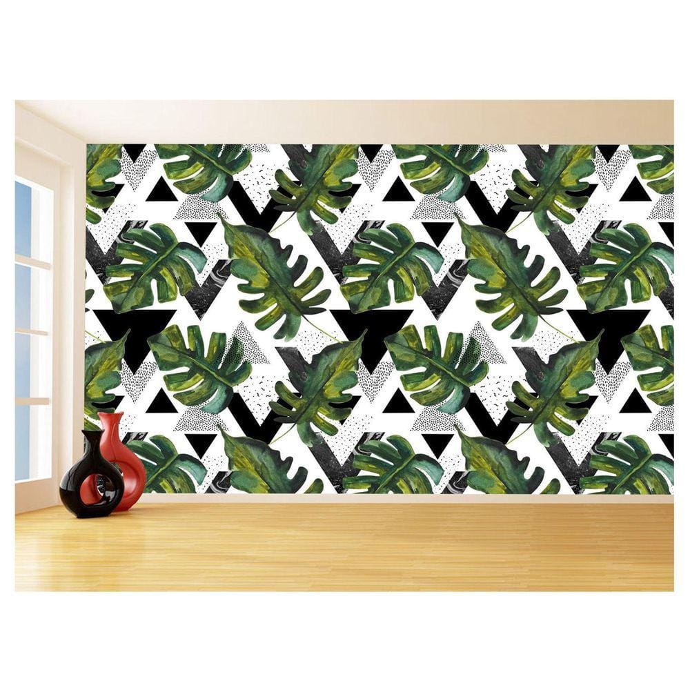 Papel De Parede 3D Textura Folhas Tropicais Mata 3,5M Txt75