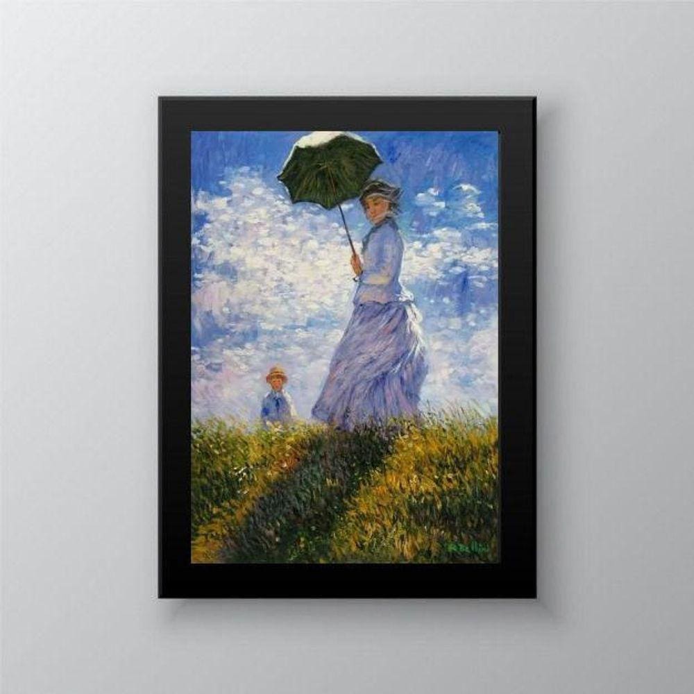 Quadro Monet Mulher com Sombrinha 45x34cm - Vidro