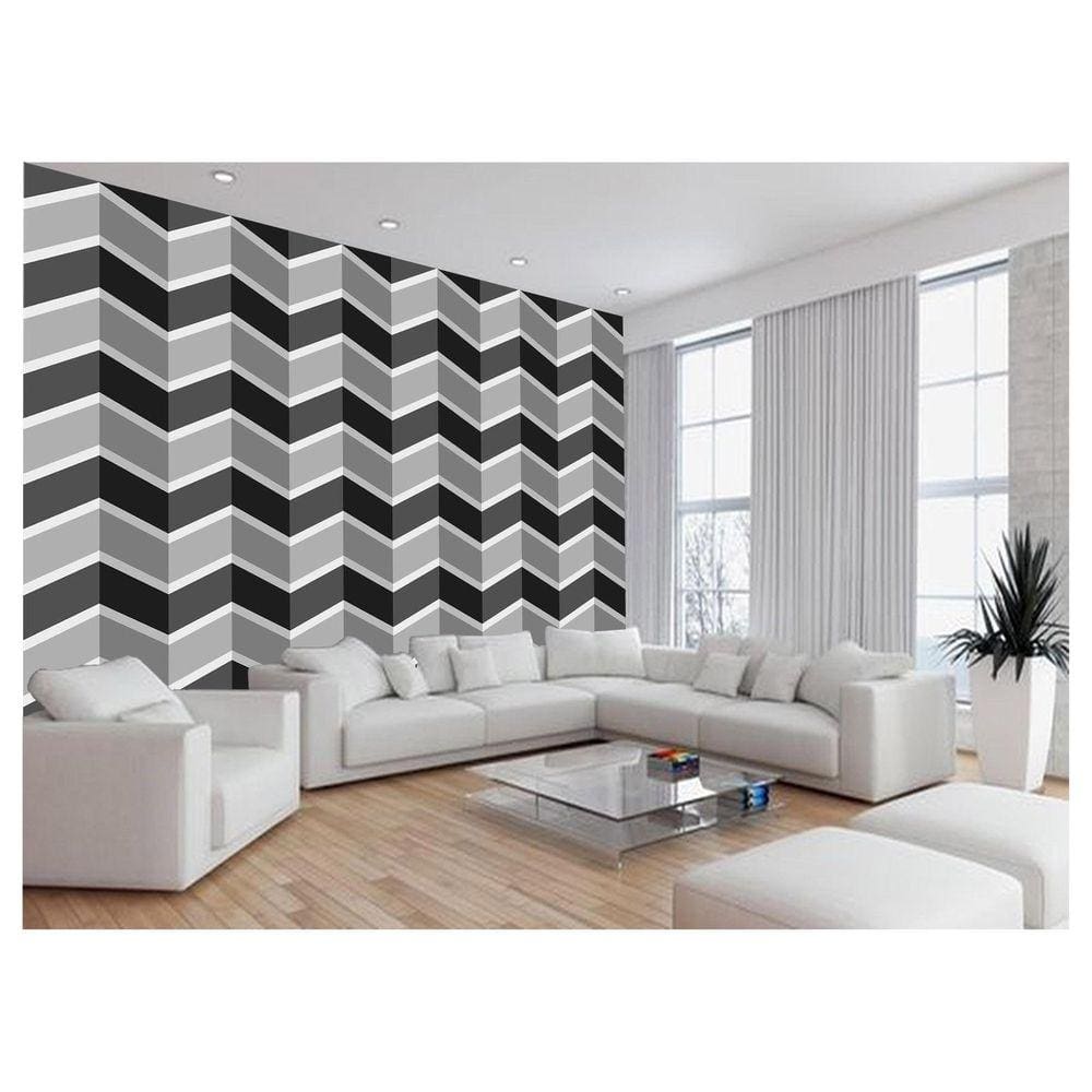 Papel De Parede 3D Sala Chevron Zig Zag Listras 3,5M Zig04