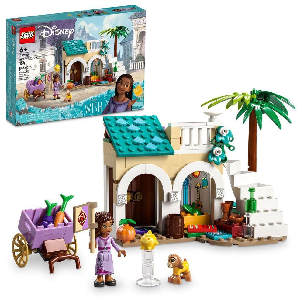Conjunto de brinquedos de construção LEGO Disney Asha na Cidade de Rosas 43223