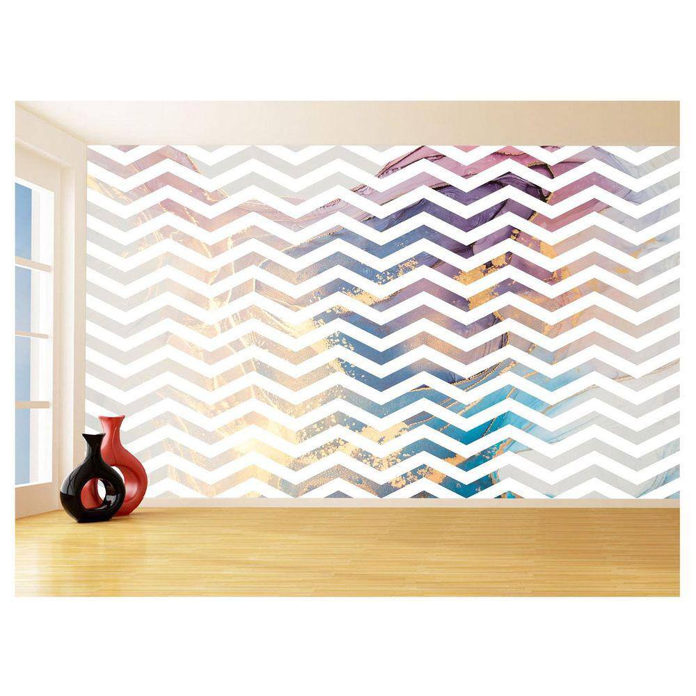 Papel De Parede 3D Sala Chevron Zig Zag Listras 3,5M Zig111