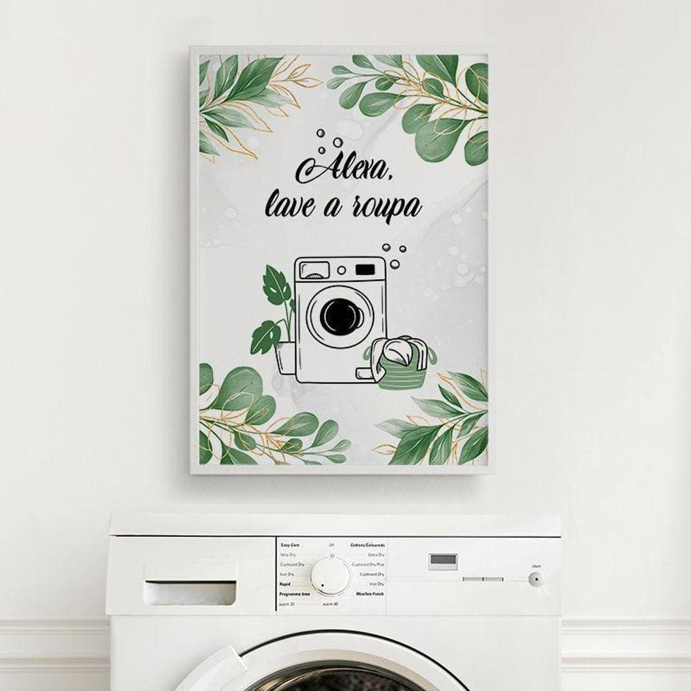 Quadro Alexa Lave A Roupa 45X34Cm Branca