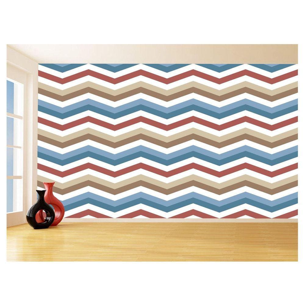 Papel De Parede 3D Sala Chevron Zig Zag Listras 3,5M Zig78