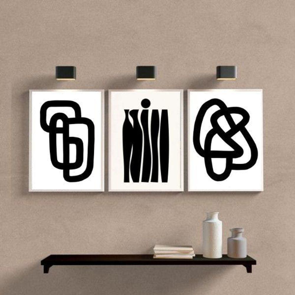 Quadros Decoração Minimalista 33x24cm - Kit 3 Peças