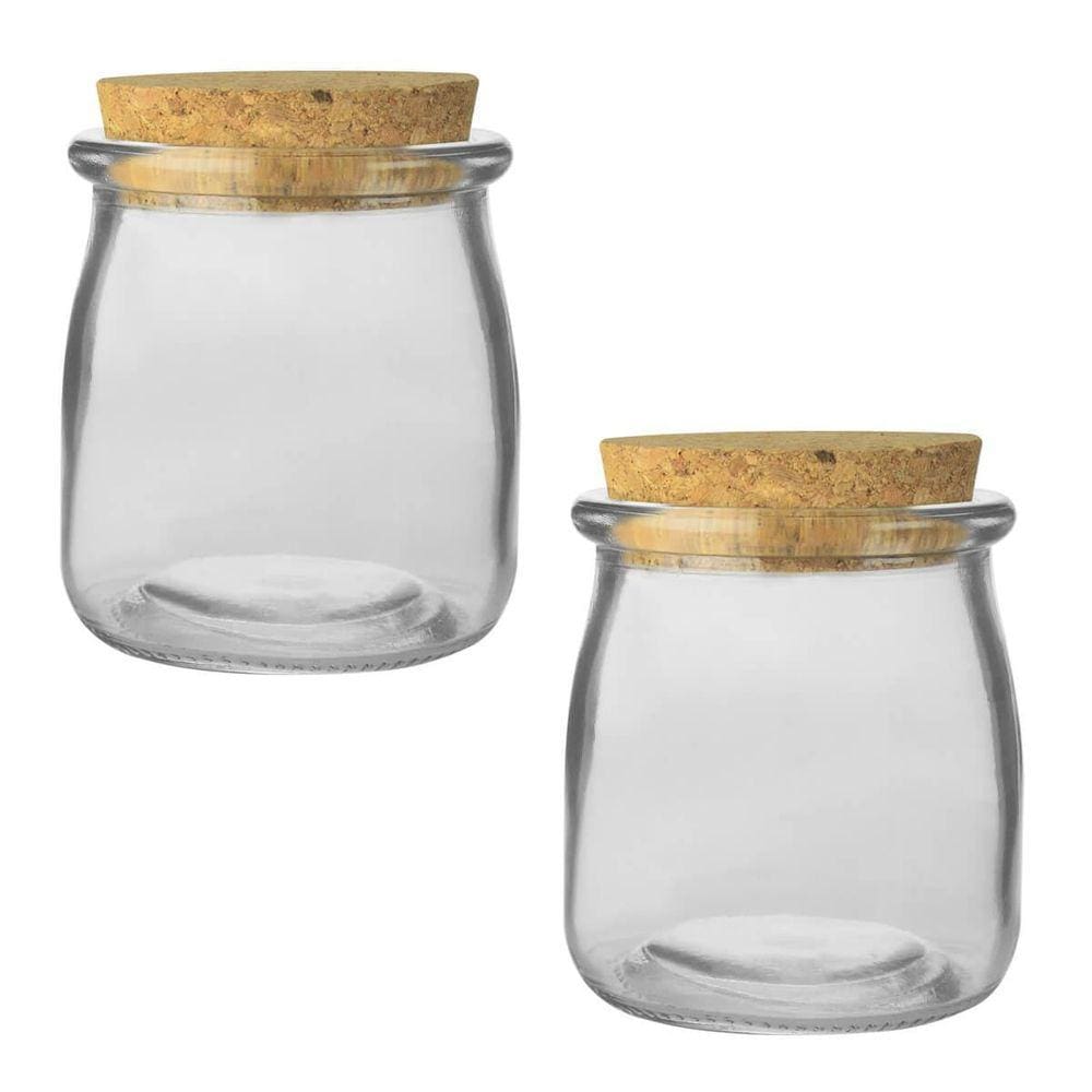 2 Porta Condimentos De Vidro Com Rolha 190Ml 1990 Lyor