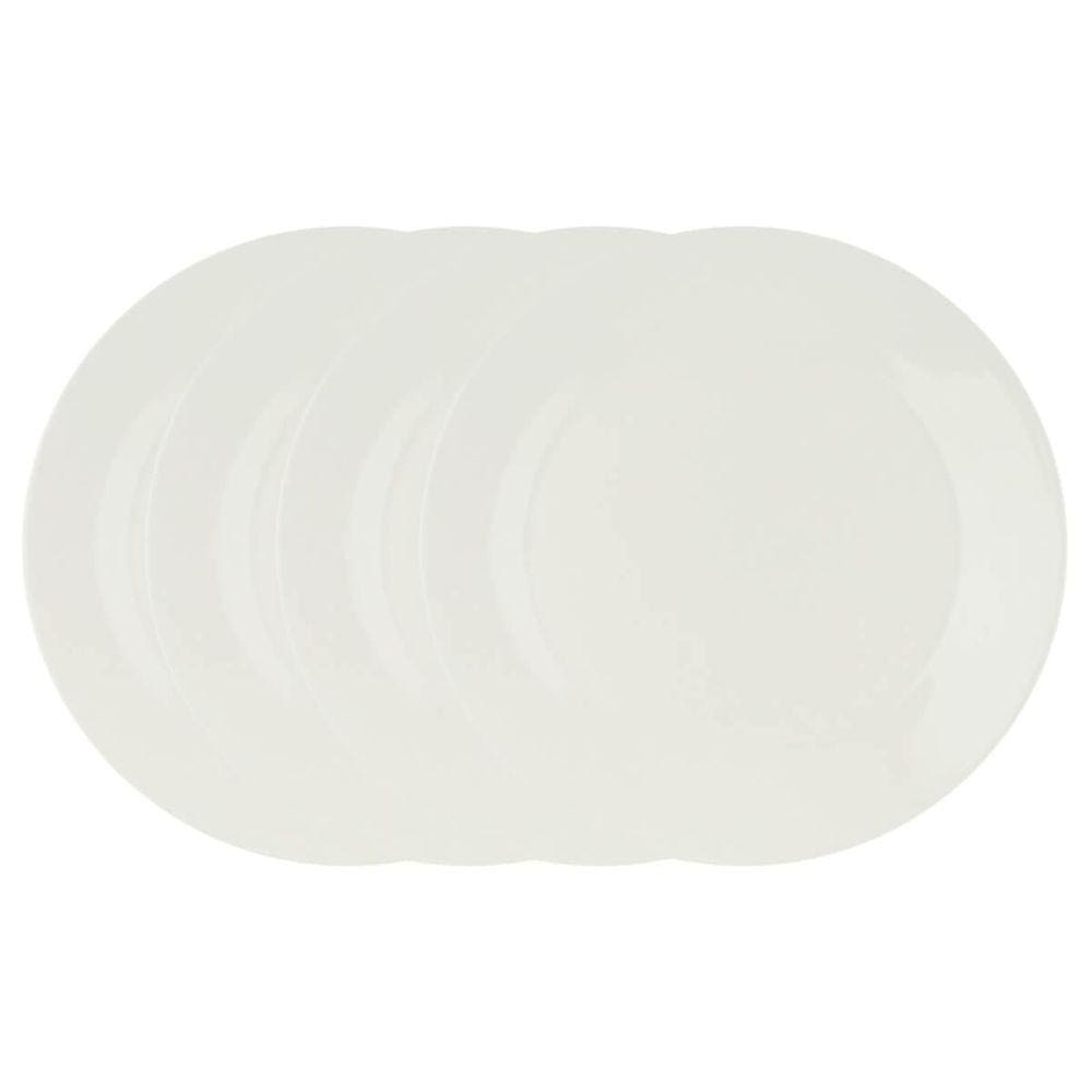 Kit 4 Pratos Para Sobremesa De Porcelana Clean Branco 20Cm