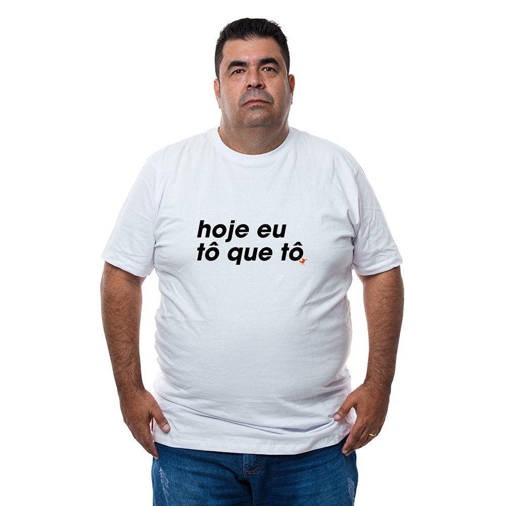 Camiseta Plus Size Masculina Algodao Frase Hoje Eu To Que To Com Abridor De Garrafas Integrado