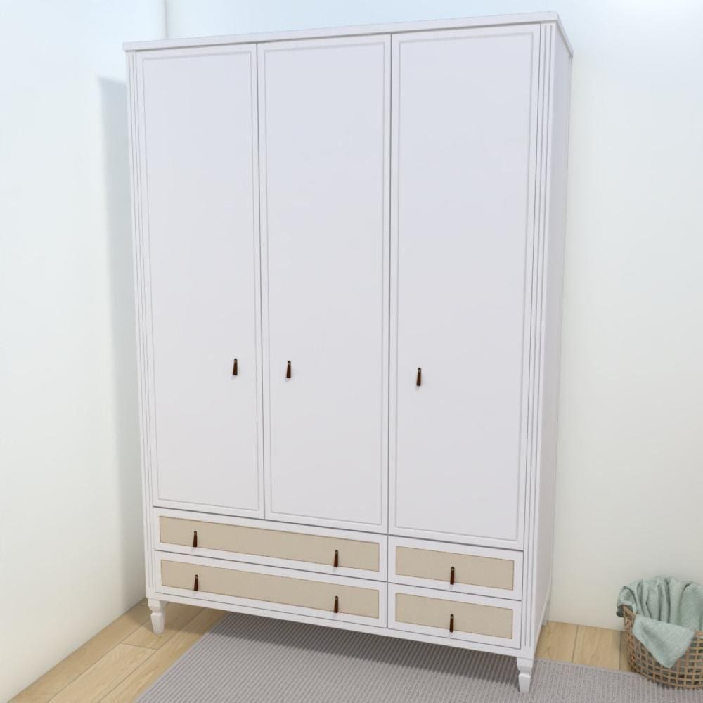 Guarda Roupa Infantil 3 Portas Tudor Plus Branco