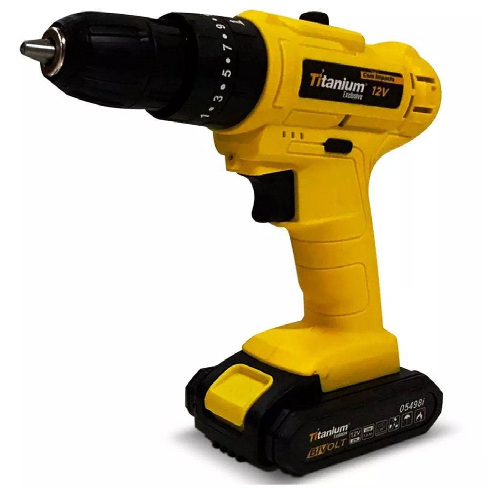 Parafusadeira A Bateria De Impacto 12v Com 34 Peças Titanium