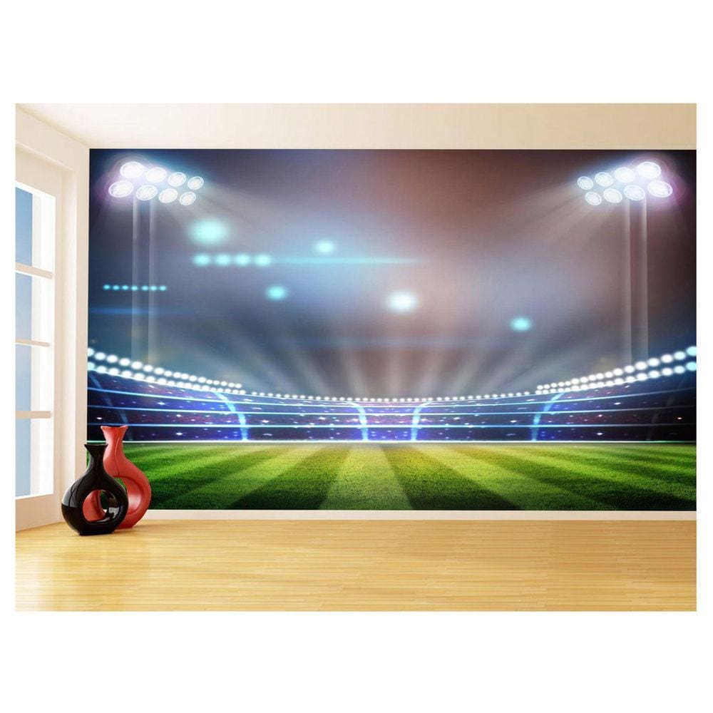 Papel De Parede 3D Esporte Estádio Gramado Campo 3,5M Spt66