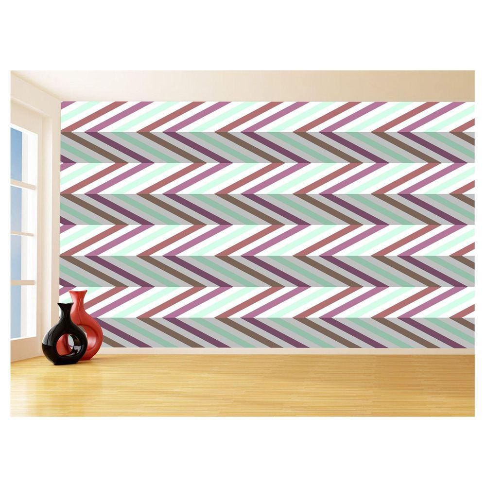 Papel De Parede 3D Sala Chevron Zig Zag Listras 3,5M Zig43