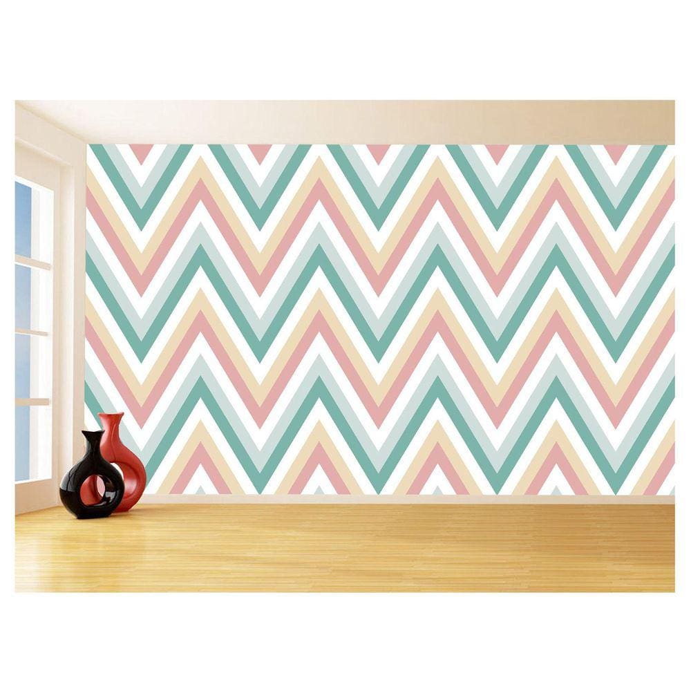 Papel De Parede 3D Sala Chevron Zig Zag Listras 3,5M Zig65