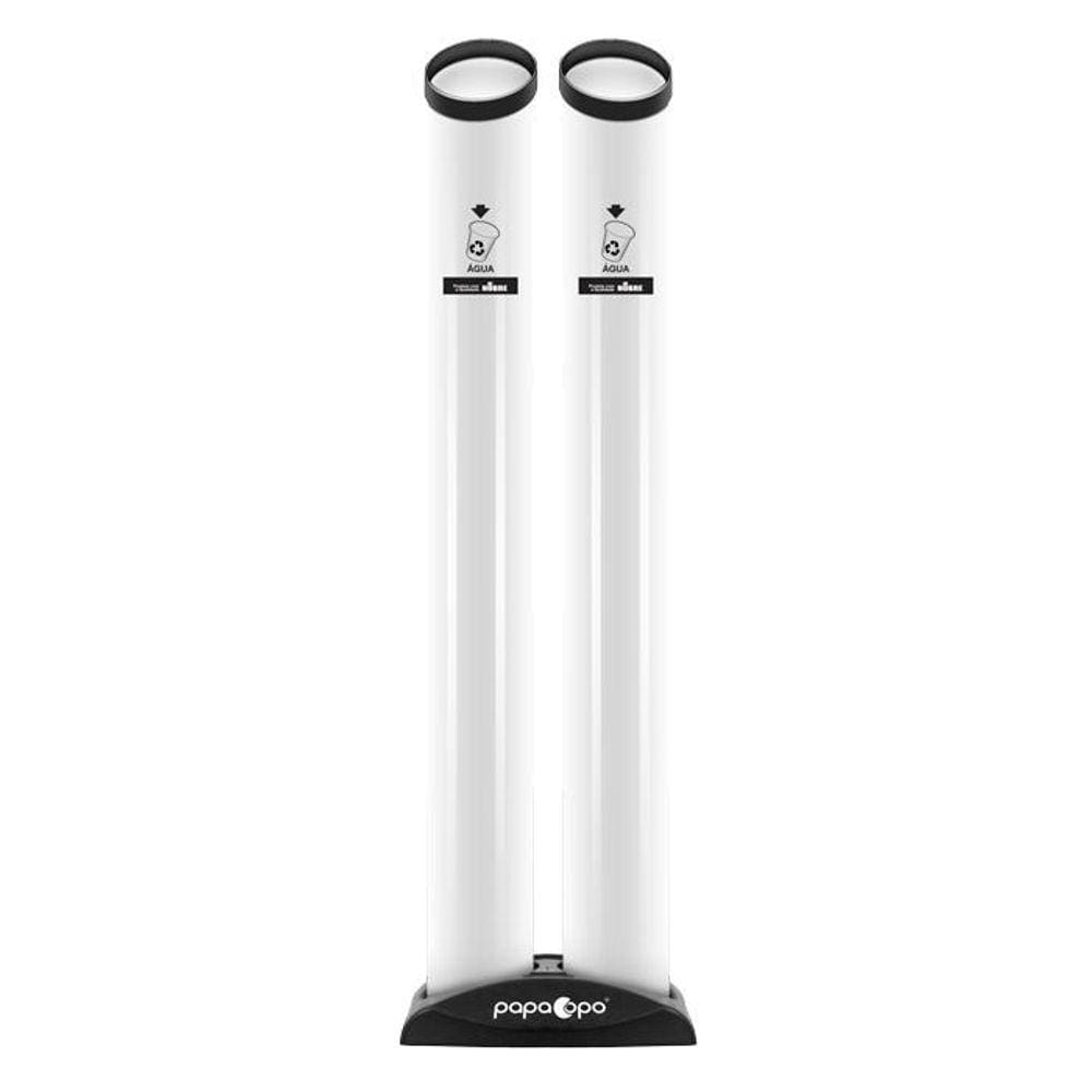 Lixeira Copo Descartável Duplo Agua Dispenser Tubo Com Base
